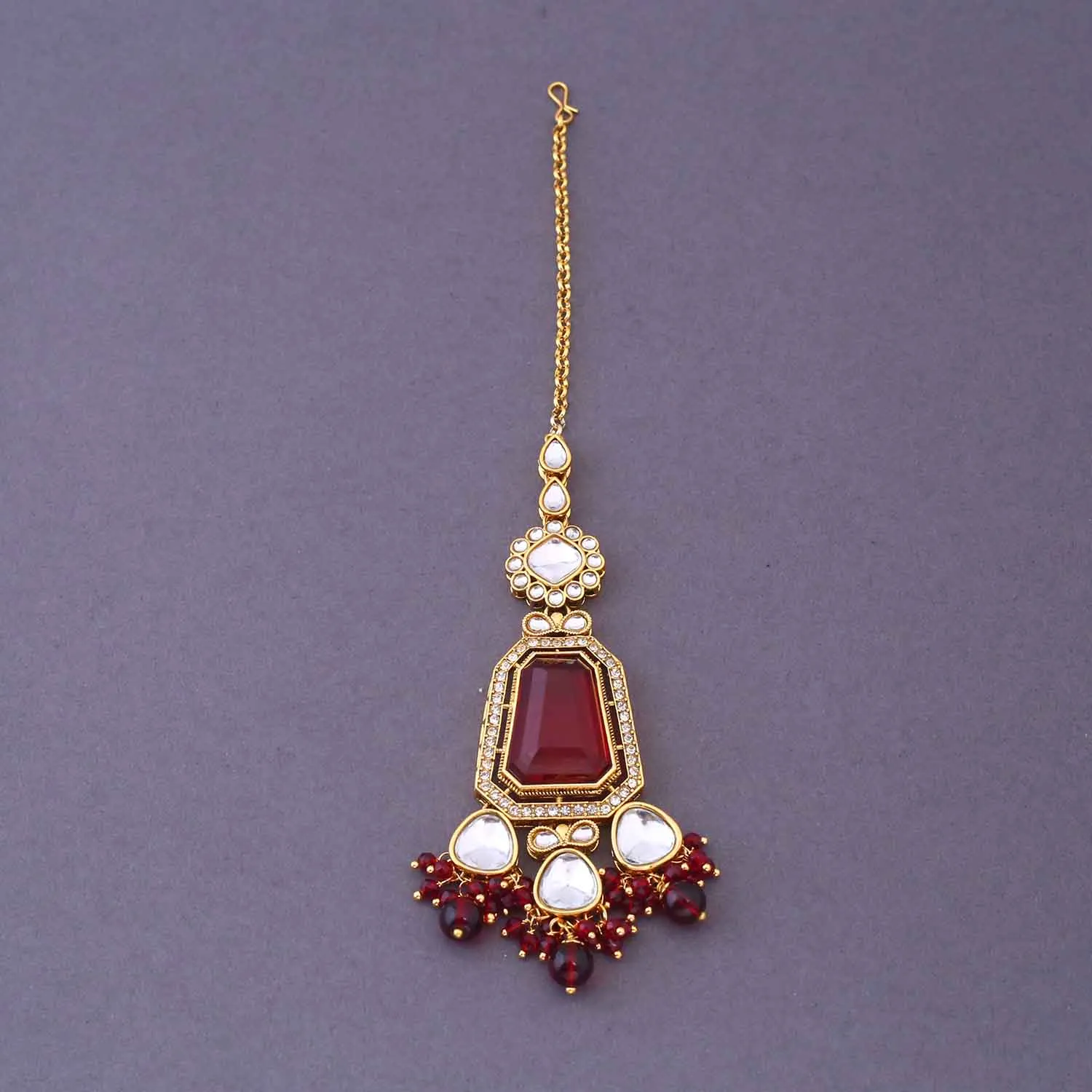 Maroon Pranjalli Bridal Jewellery Set