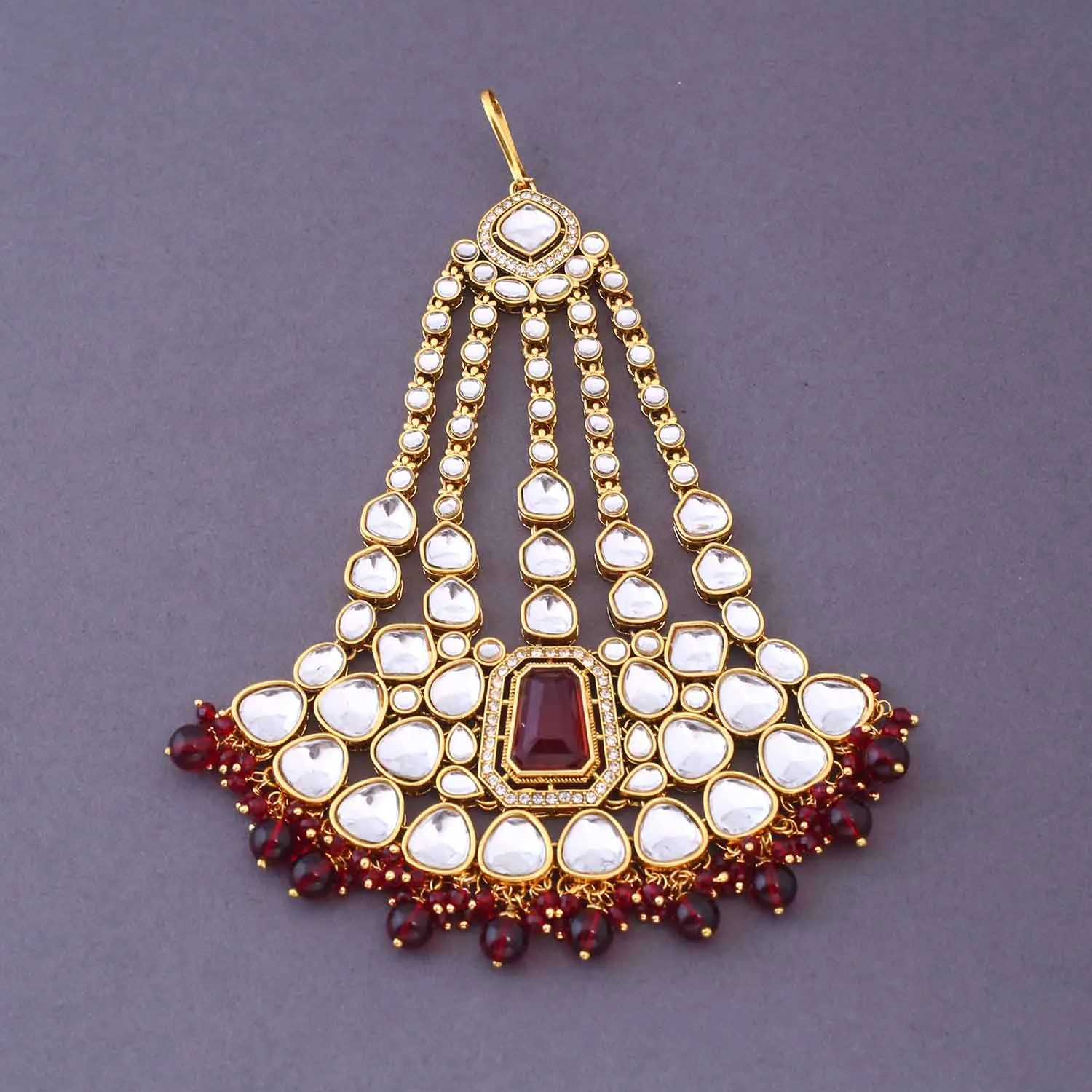Maroon Pranjalli Bridal Jewellery Set