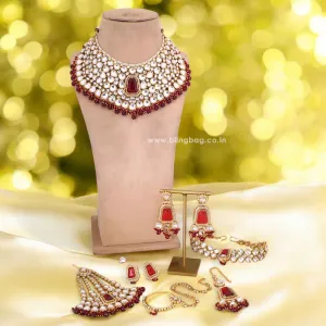 Maroon Pranjalli Bridal Jewellery Set