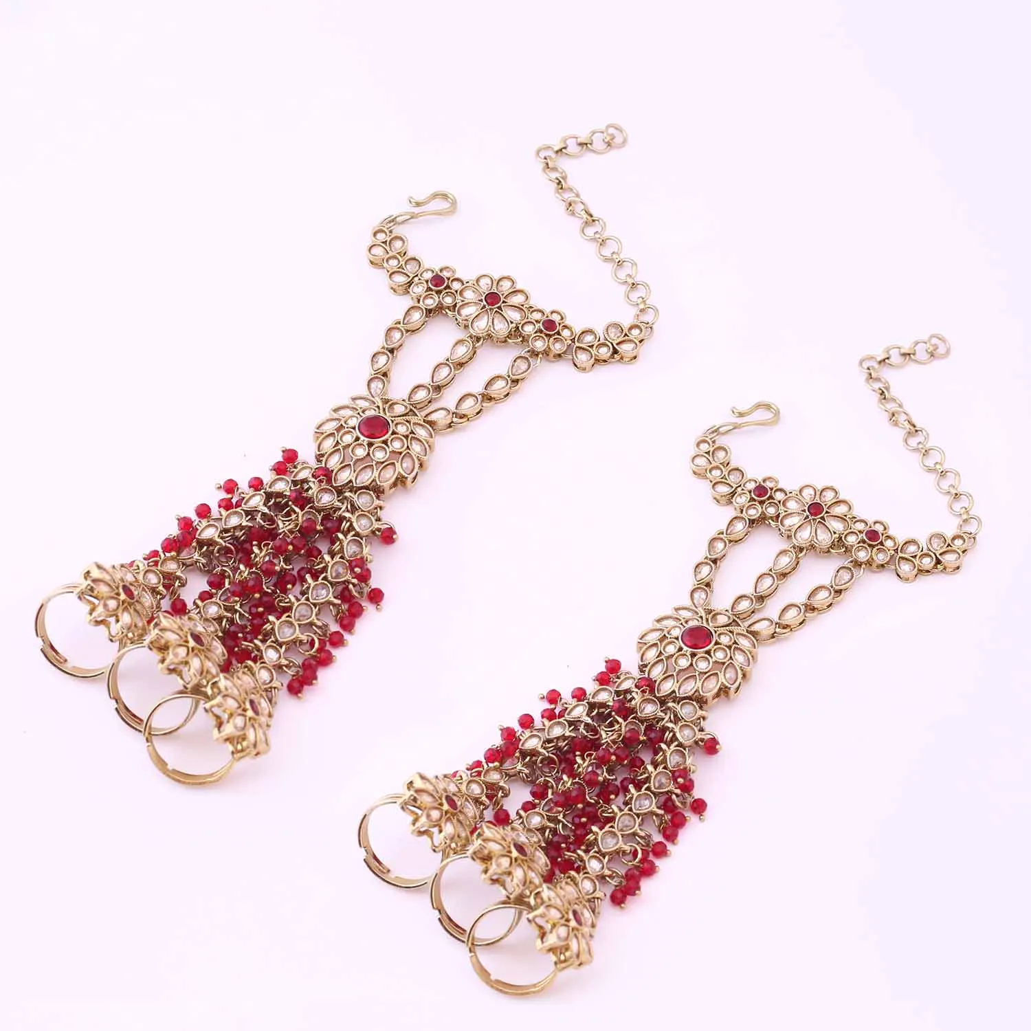 Maroon Shubani Bridal Jewellery Set