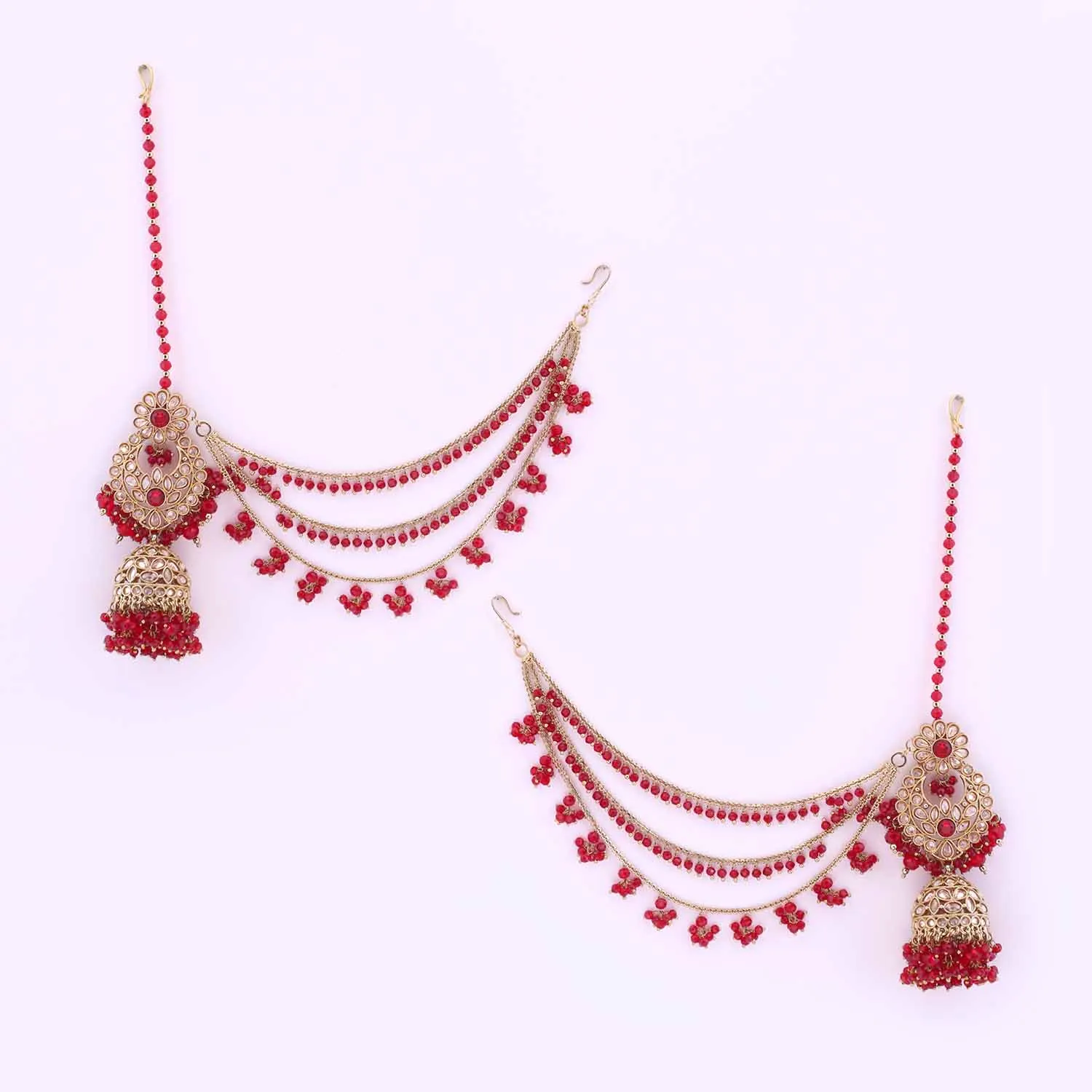 Maroon Shubani Bridal Jewellery Set