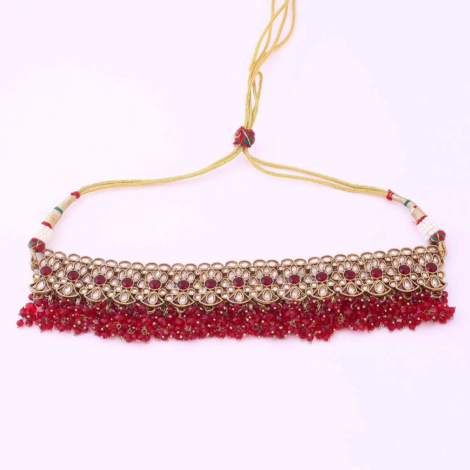 Maroon Shubani Bridal Jewellery Set