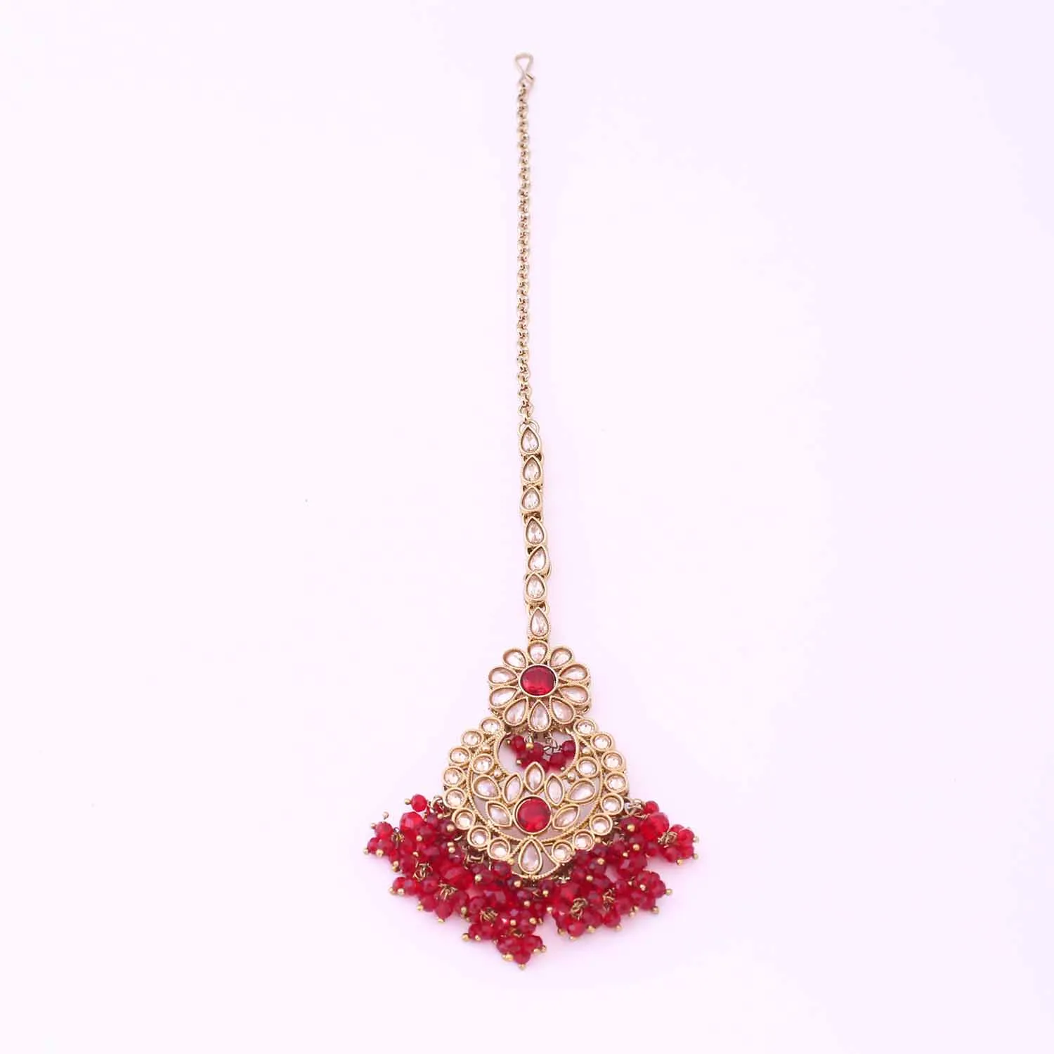 Maroon Shubani Bridal Jewellery Set