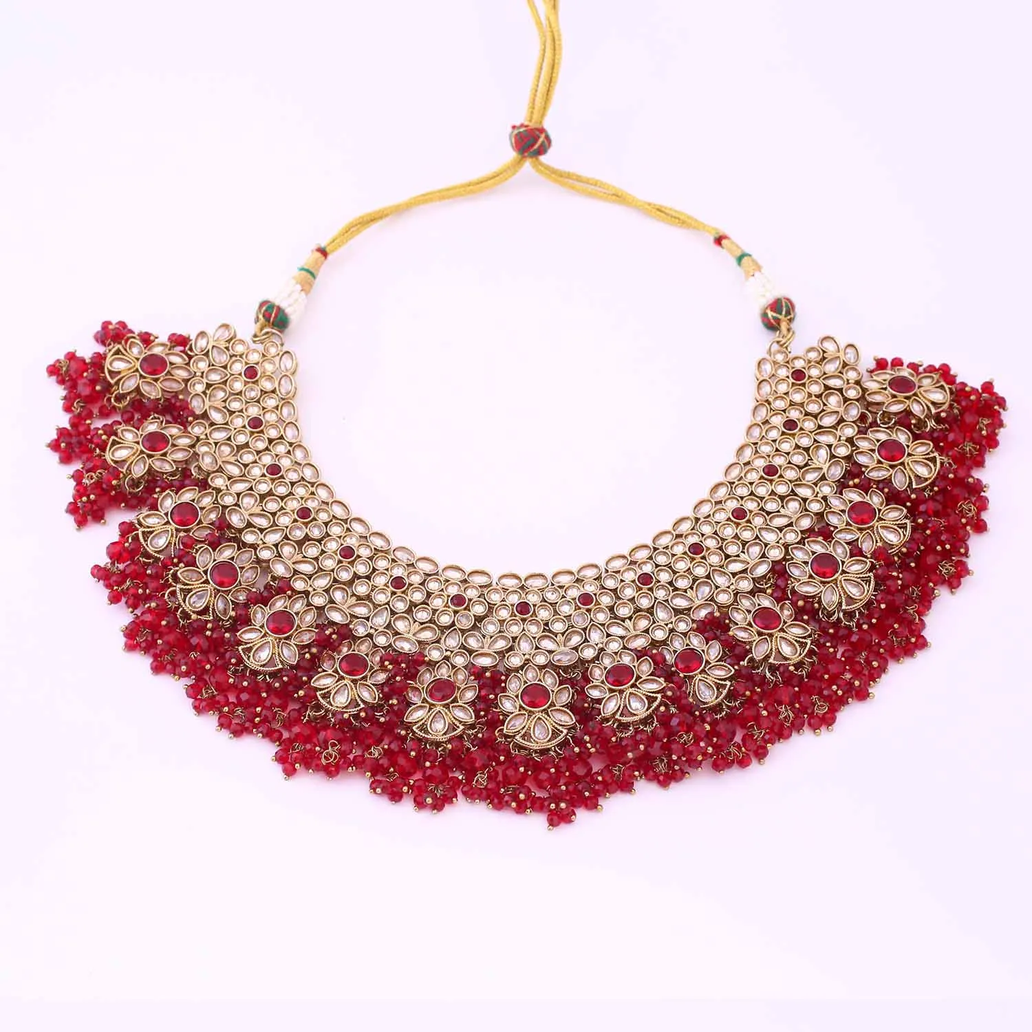Maroon Shubani Bridal Jewellery Set