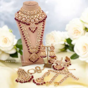 Maroon Suhani Bridal Jewellery Set