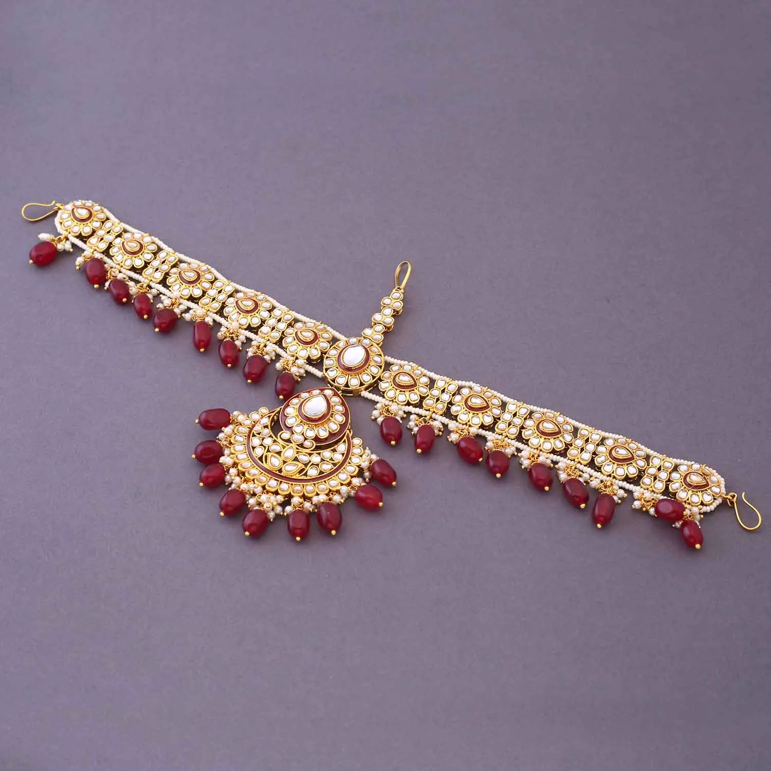 Maroon Suhani Bridal Jewellery Set