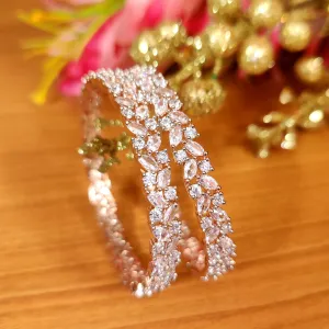 MARQUESE CZ DIAMOND LOOK GOLD PLATED BANGLES