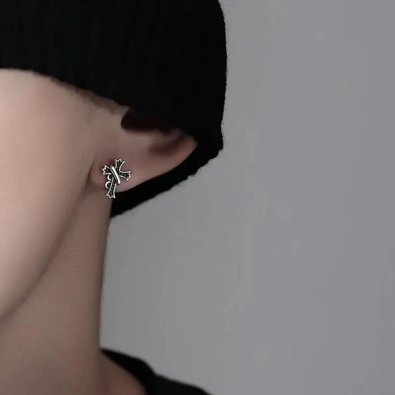 Men’s Trendy Cross Earrings – Stylish Statement Jewelry