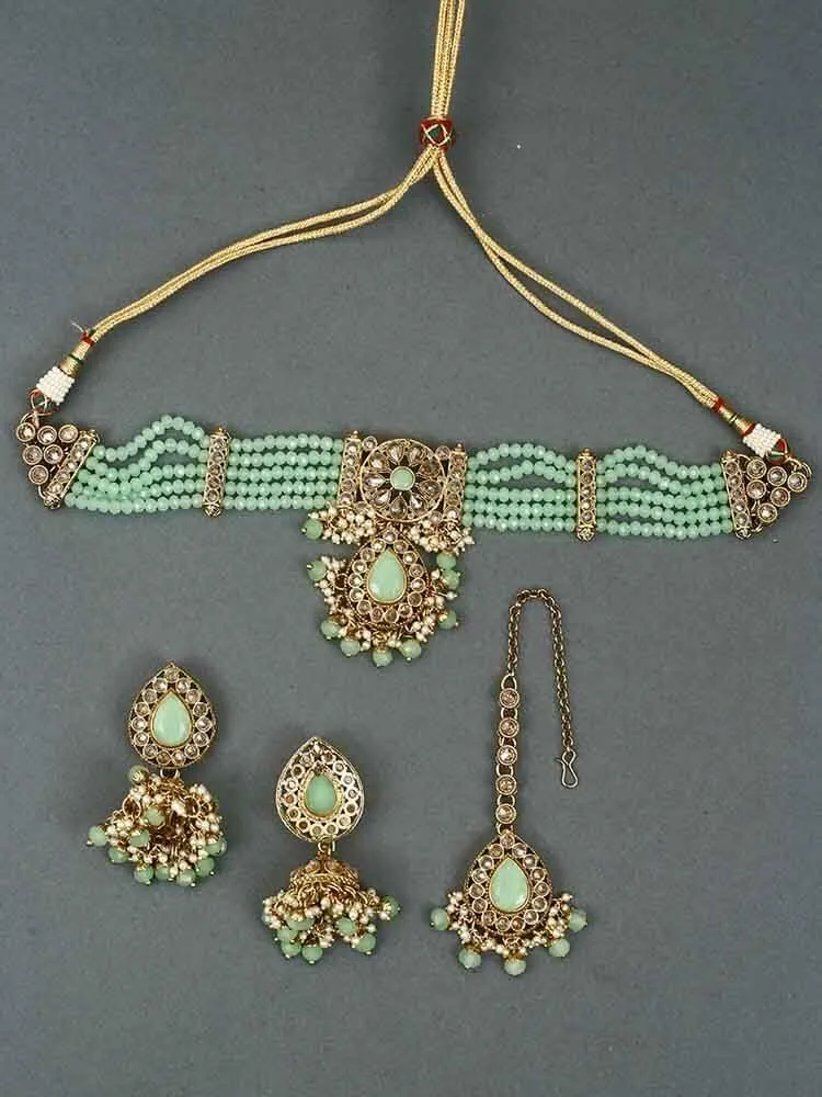 Mint Bhairavi Necklace Set