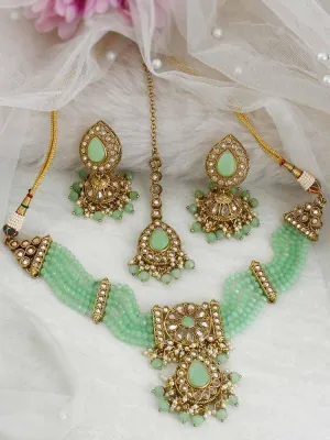 Mint Bhairavi Necklace Set