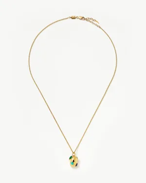Molten Gemstone Nugget Pendant Necklace | 18k Gold Vermeil/Multi & Lapis