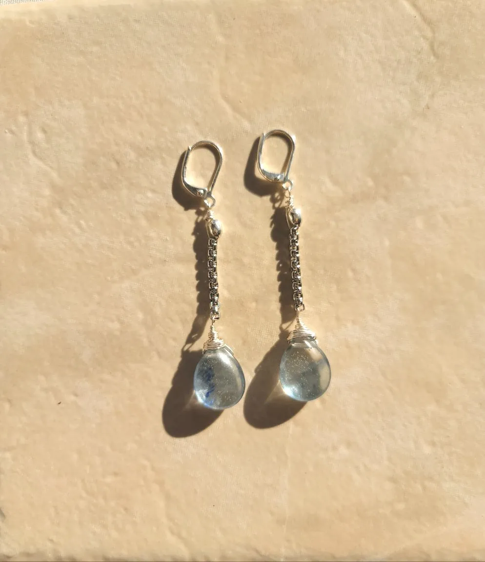 Moody Iolite Drop Earrings