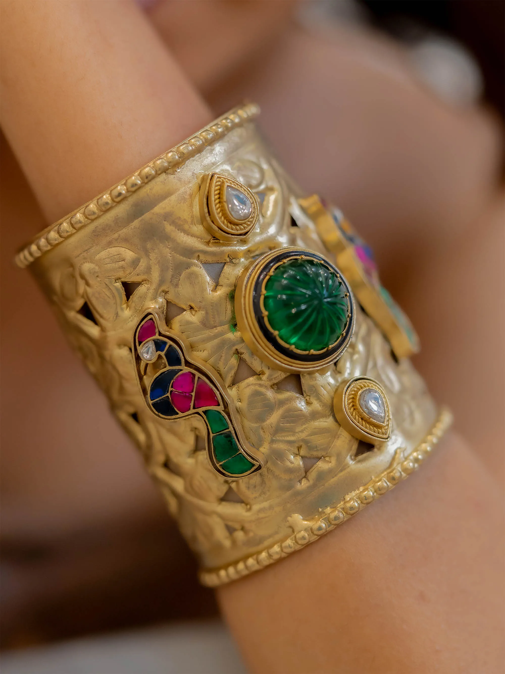 Multicolor Gold Plated Contemporary Bangles - CC-BRAC4M