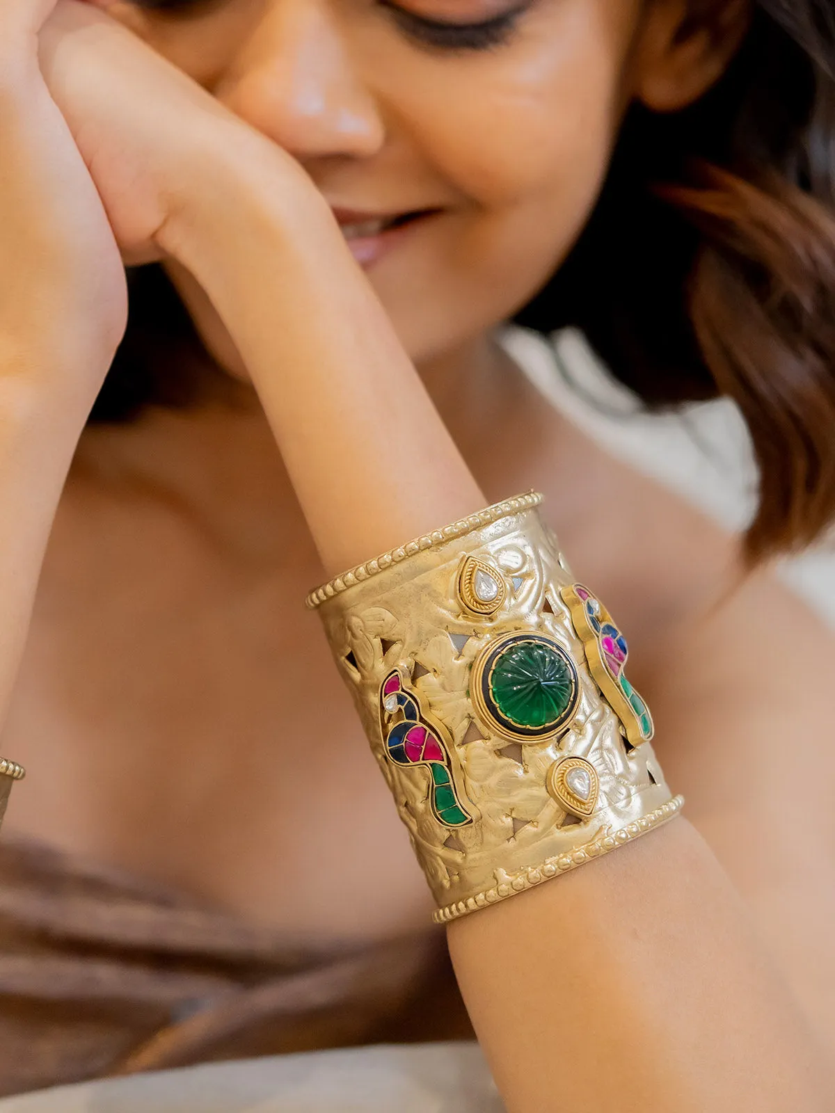 Multicolor Gold Plated Contemporary Bangles - CC-BRAC4M
