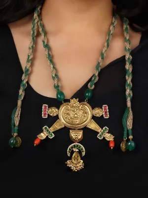 Multicolor Gold Plated Mishr Tribal Necklace - MR-N79M