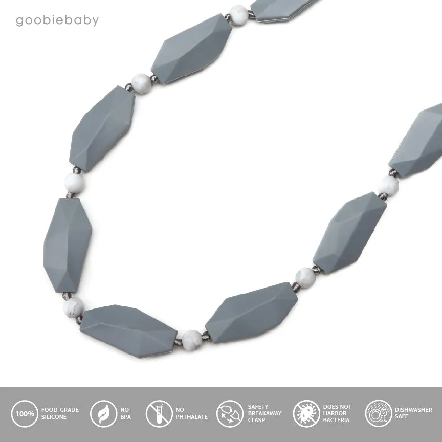 Naomi Teething Necklace - Grey/Marble