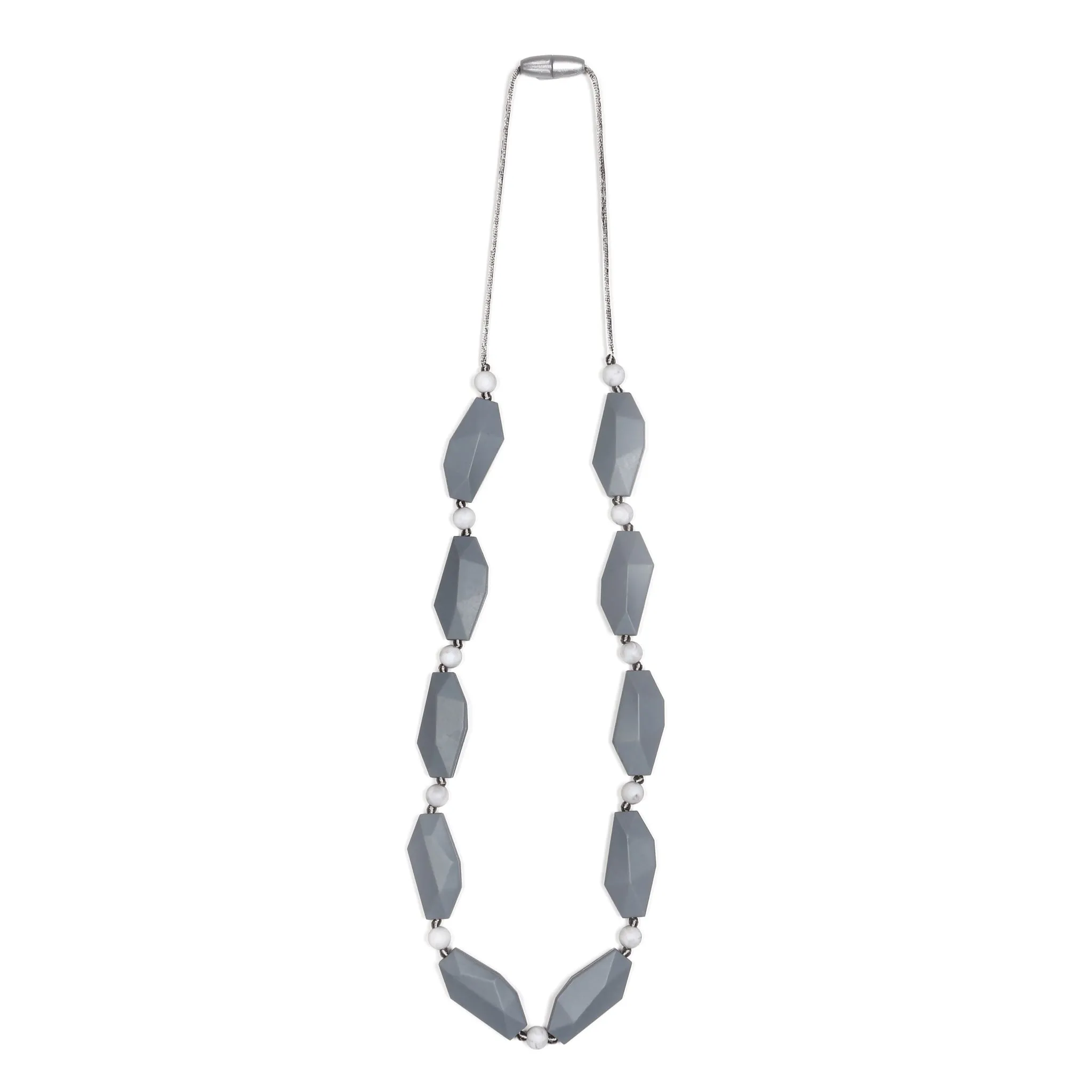Naomi Teething Necklace - Grey/Marble