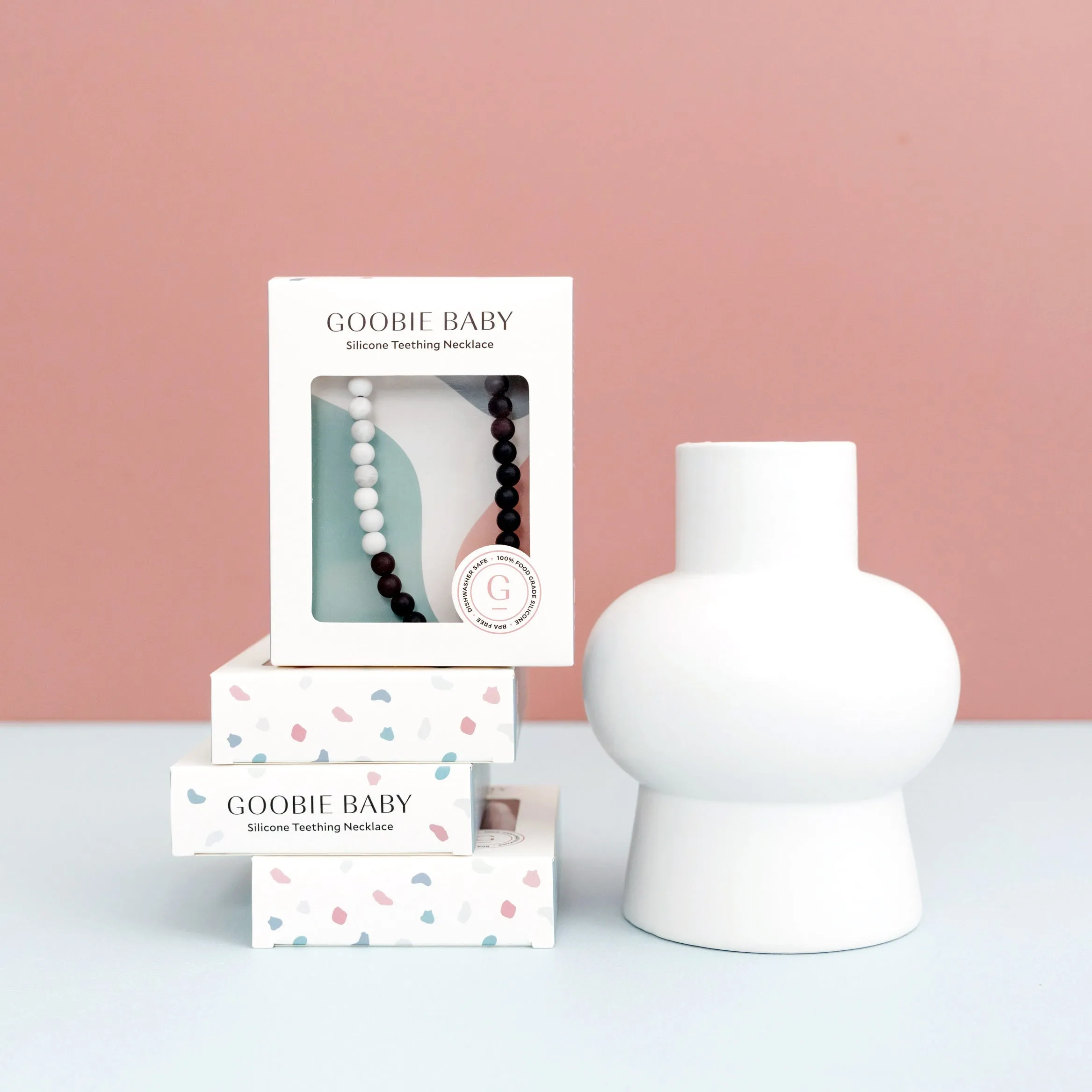 Naomi Teething Necklace - Grey/Marble