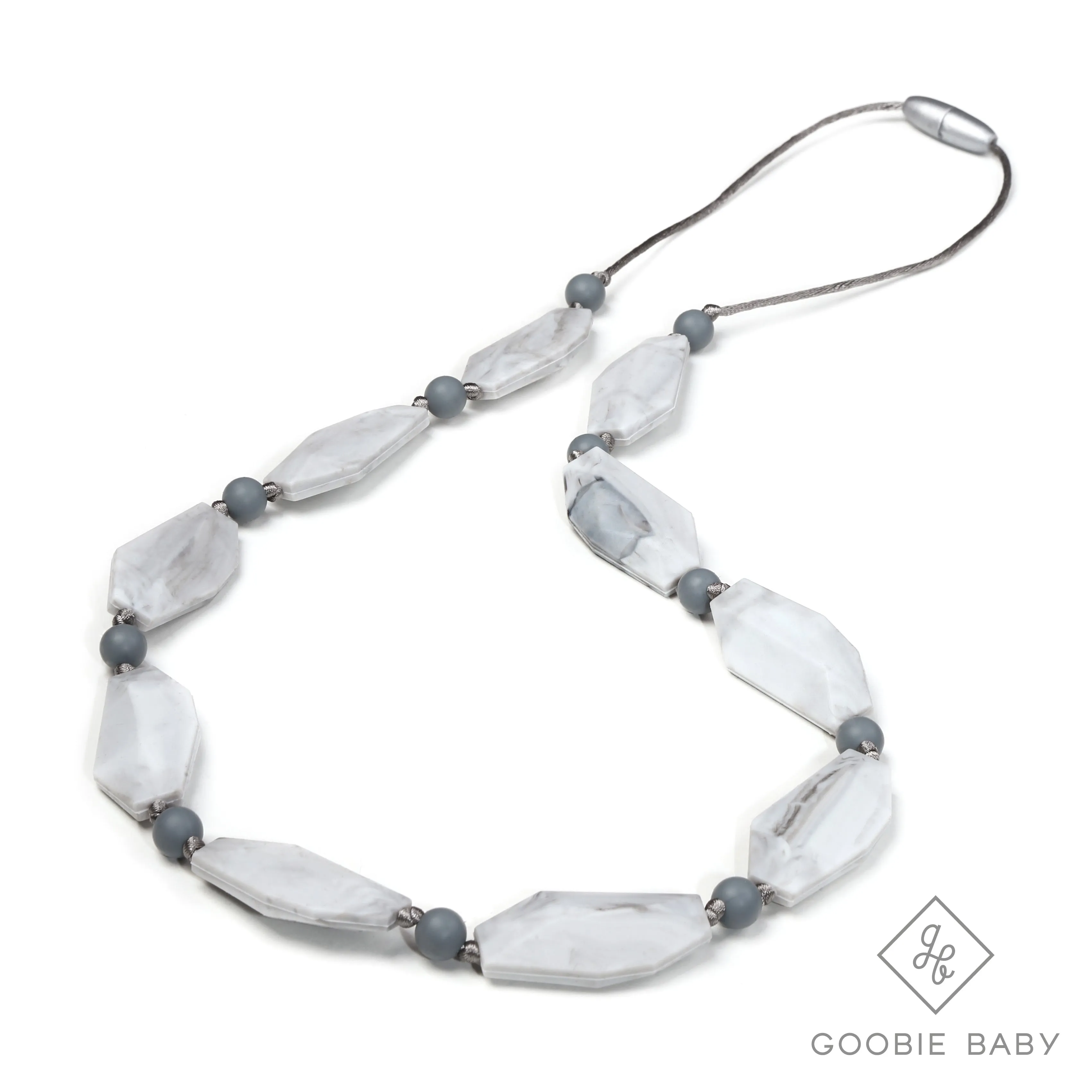 Naomi Teething Necklace - Marble/Grey