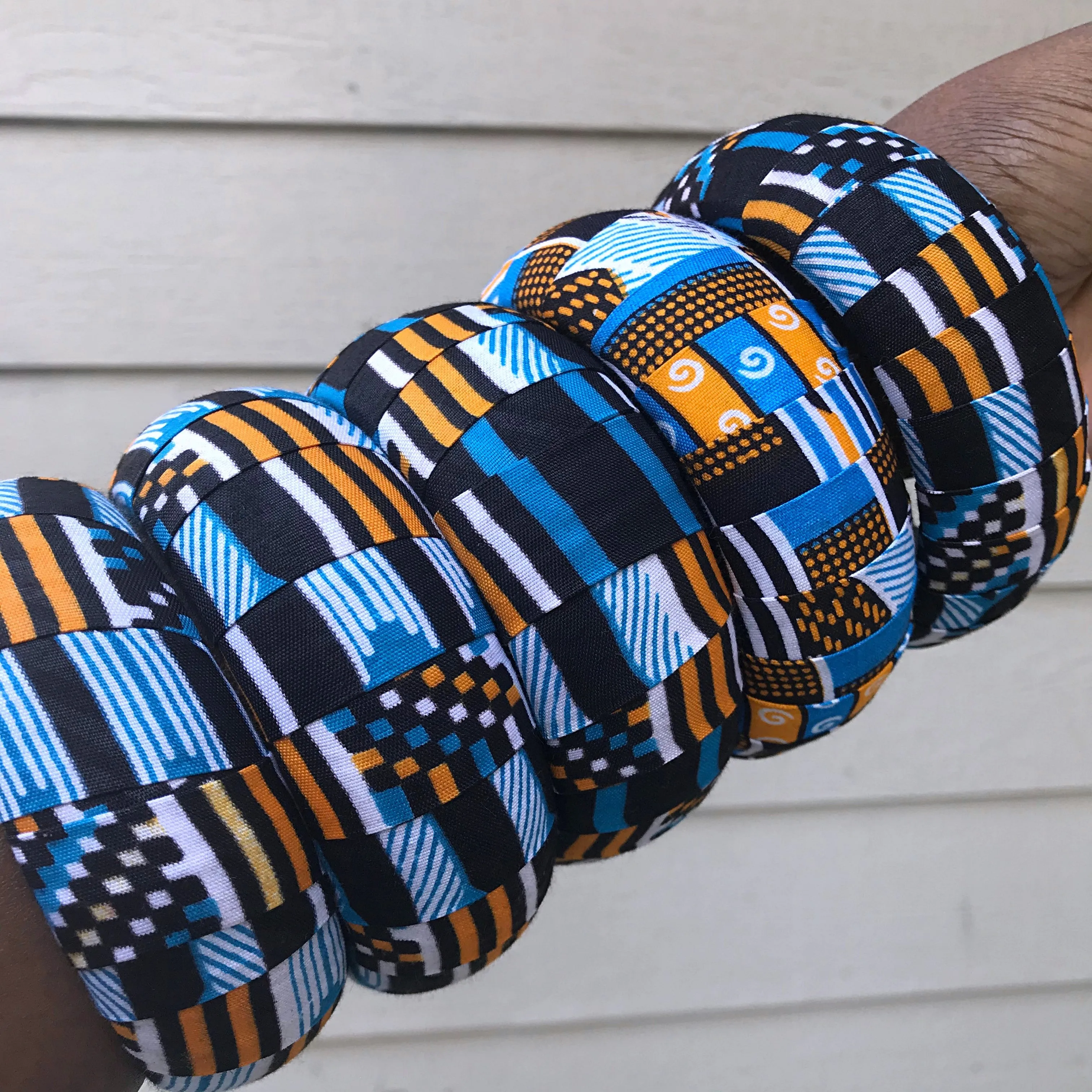 Nasha African Print Bangle Bracelets