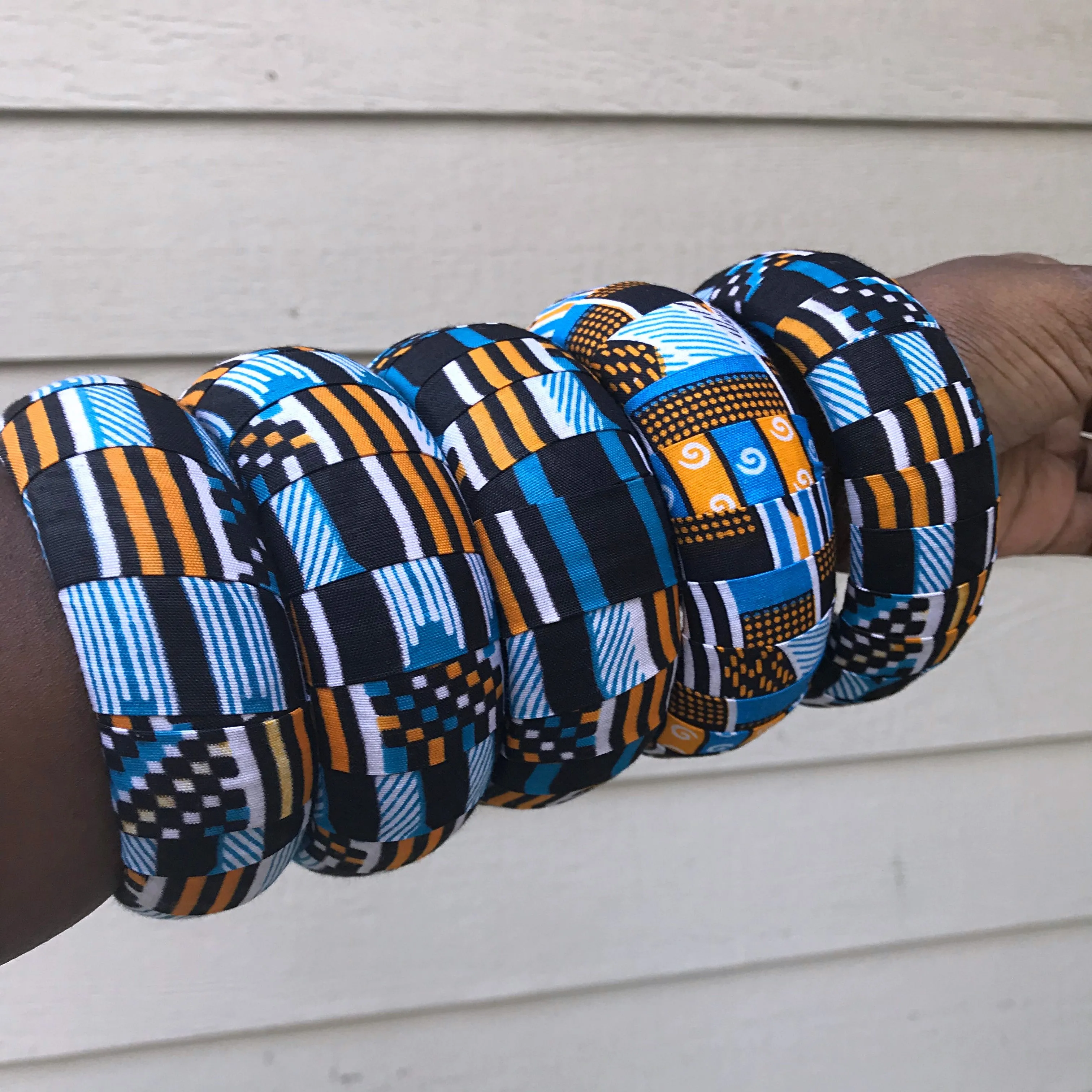 Nasha African Print Bangle Bracelets