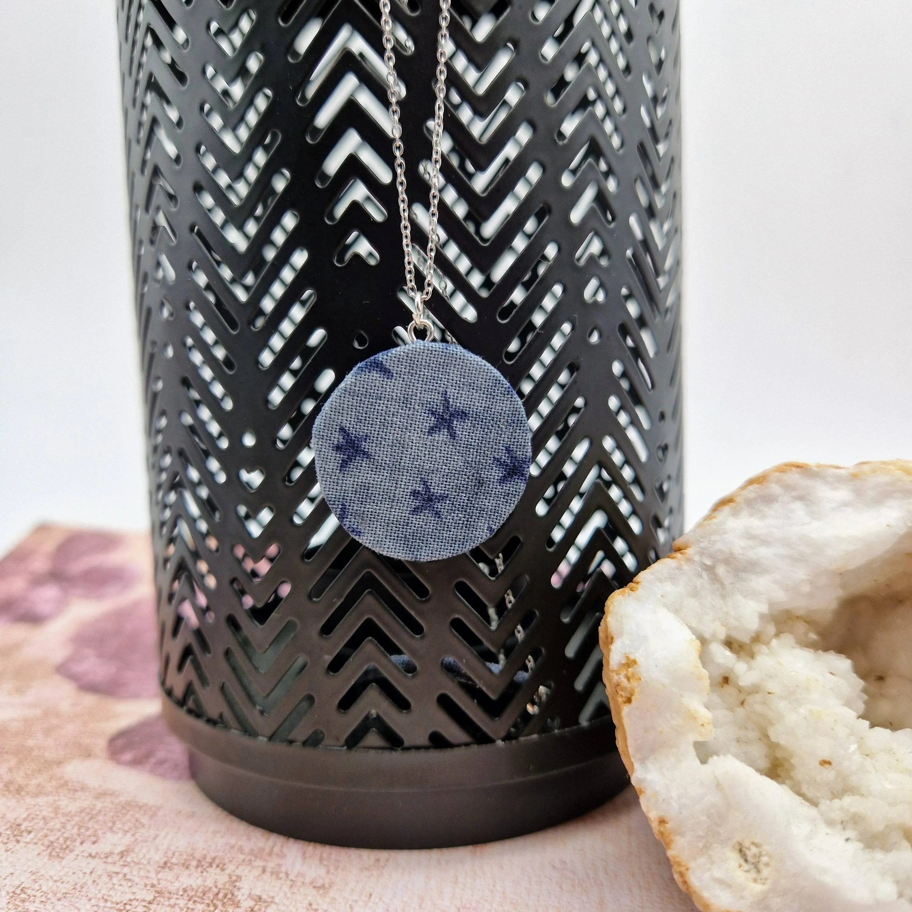 Nautical design fabric necklaces, 3 designs