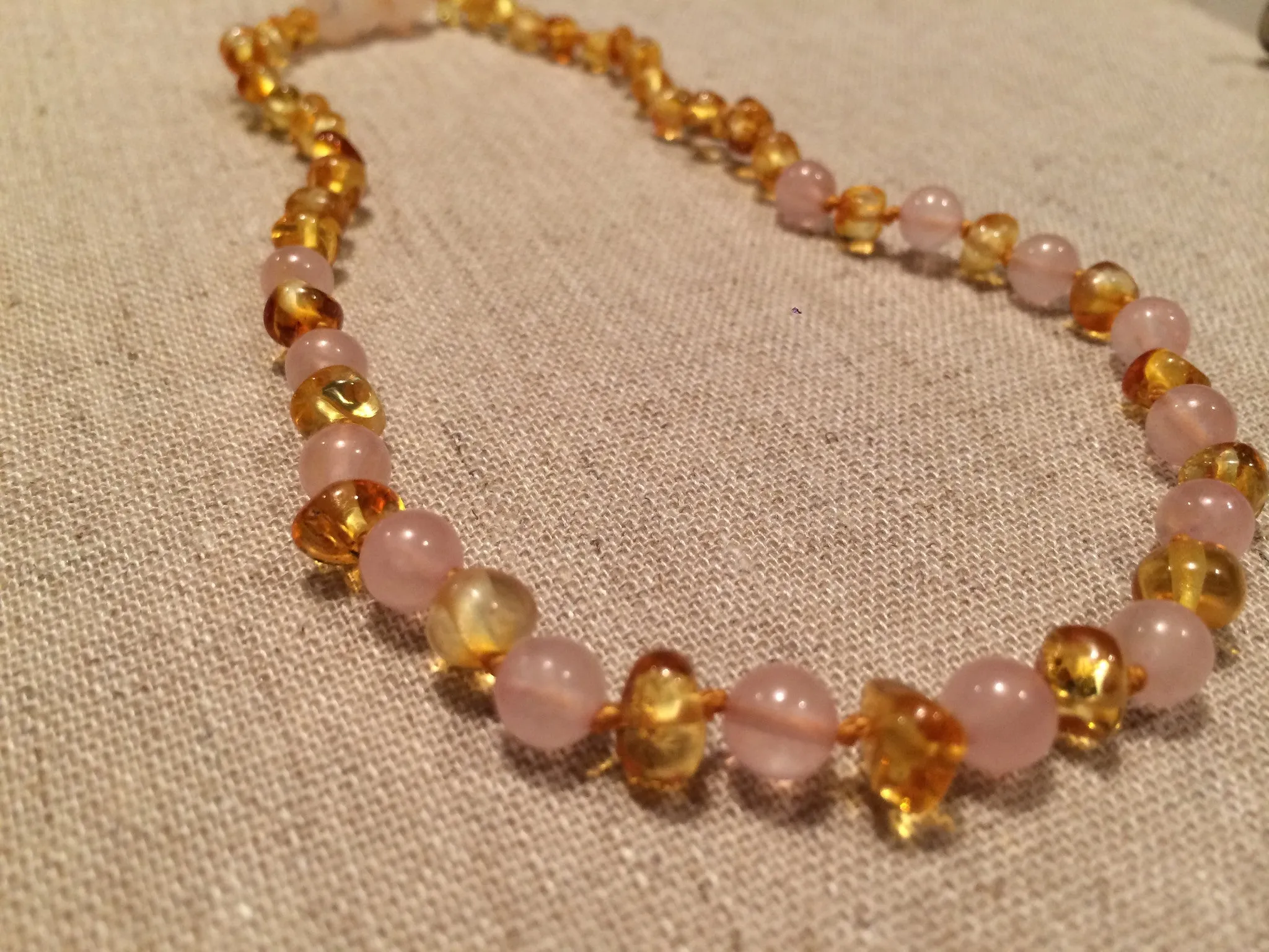 Necklace SET Baltic Amber Pink 17-18 and 12.5 Adult Arthritis