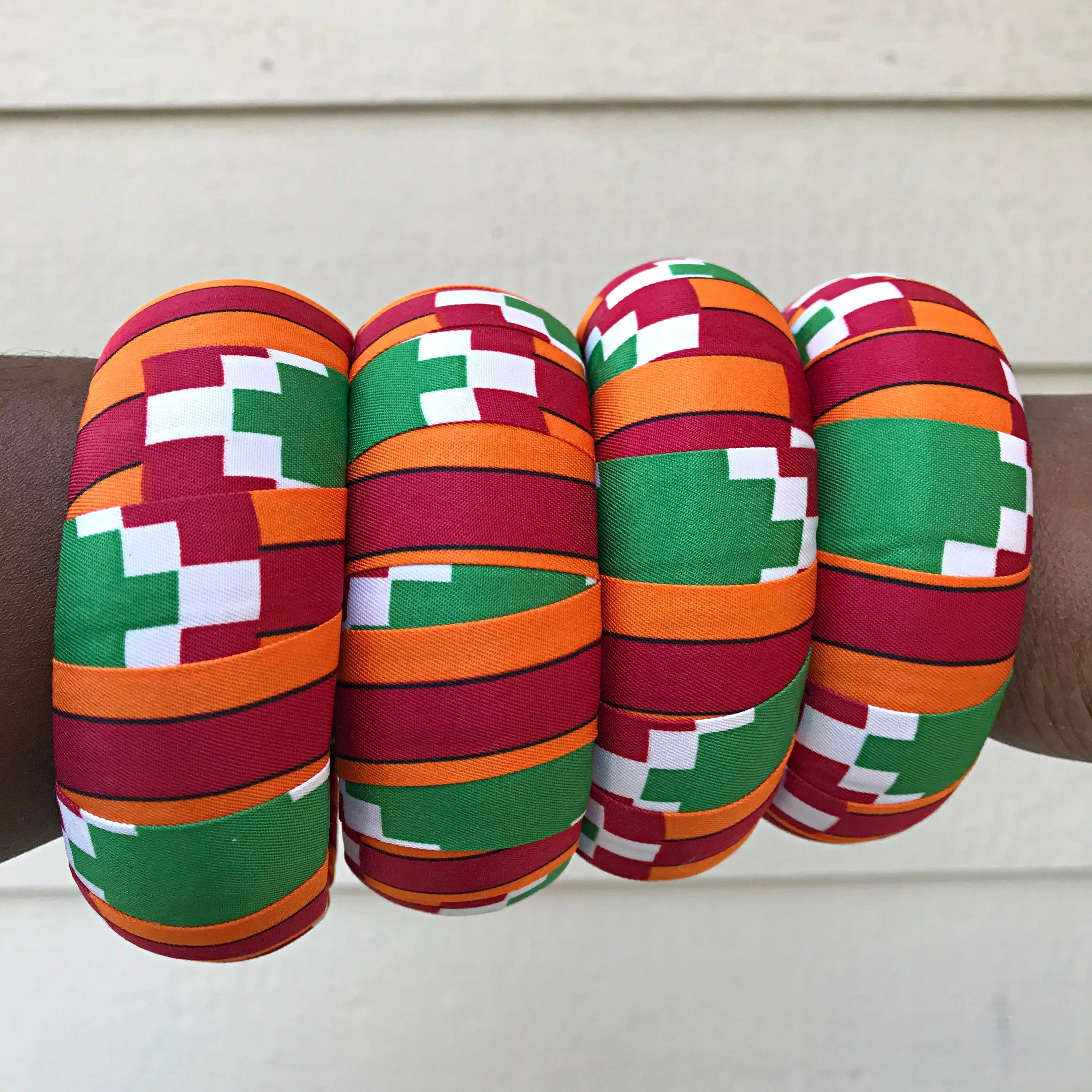 Neela African Print Bangle Bracelets