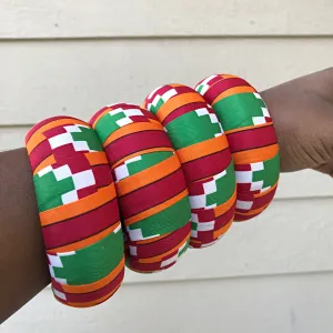 Neela African Print Bangle Bracelets