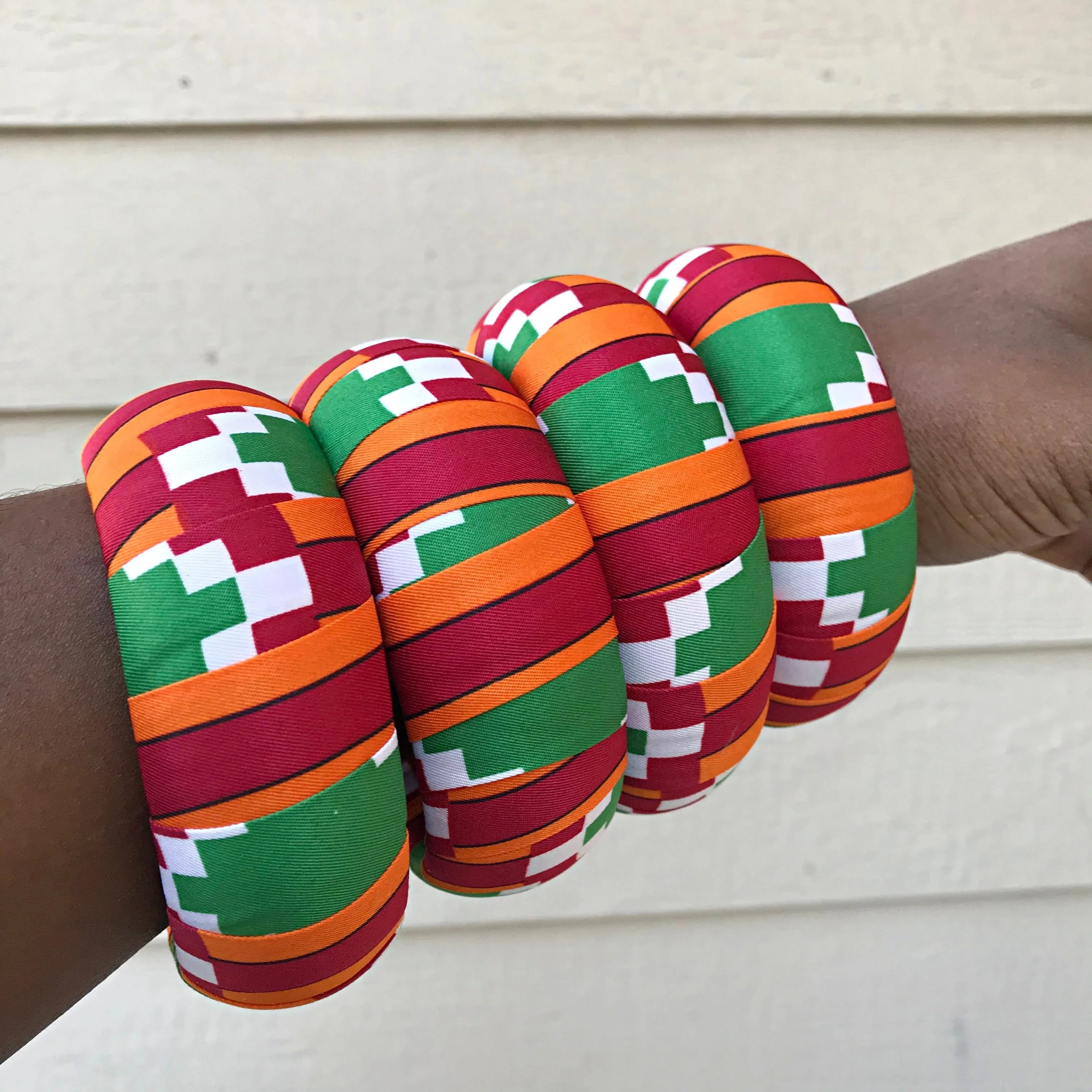 Neela African Print Bangle Bracelets