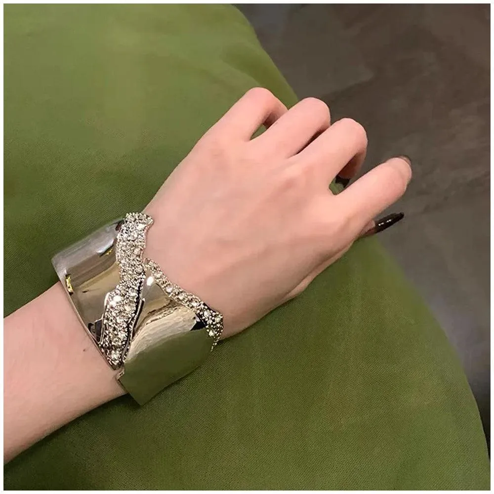 New Luxury Design Fashion Minimalist Cuff Bracelets Bangles for Women - Irregular Shape Statement Bangle Jewellery
