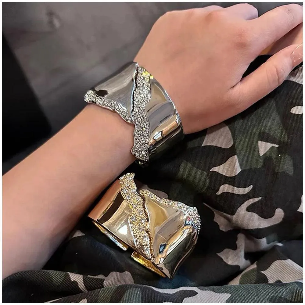 New Luxury Design Fashion Minimalist Cuff Bracelets Bangles for Women - Irregular Shape Statement Bangle Jewellery