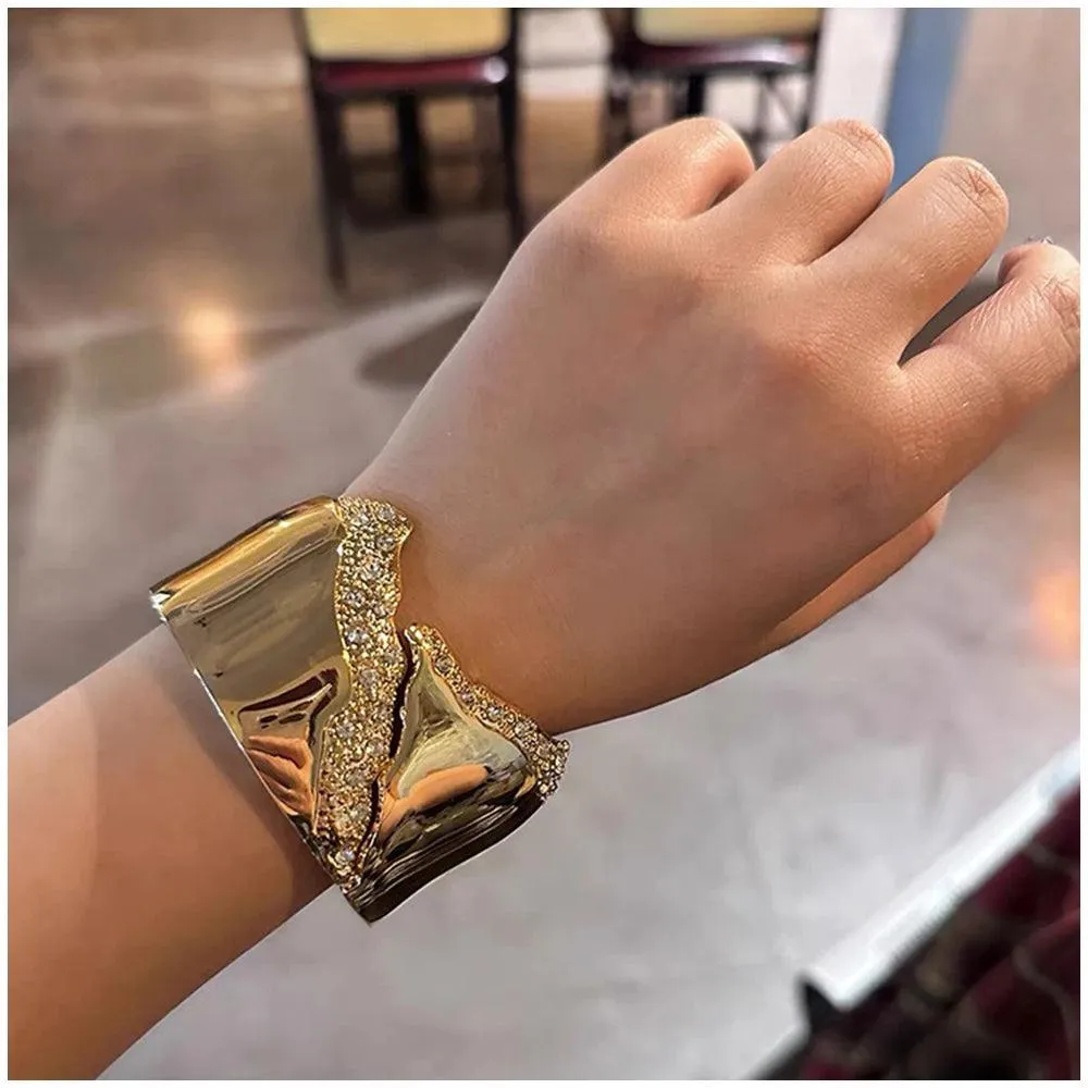 New Luxury Design Fashion Minimalist Cuff Bracelets Bangles for Women - Irregular Shape Statement Bangle Jewellery