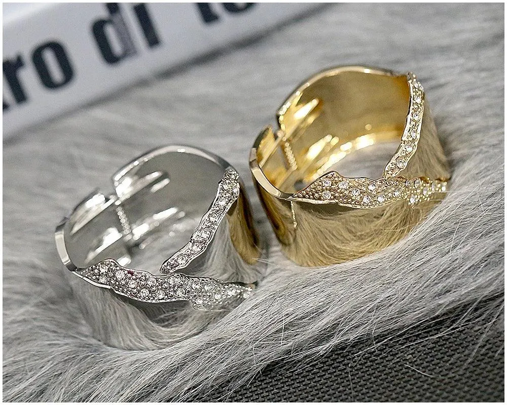 New Luxury Design Fashion Minimalist Cuff Bracelets Bangles for Women - Irregular Shape Statement Bangle Jewellery