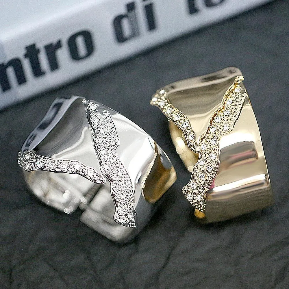 New Luxury Design Fashion Minimalist Cuff Bracelets Bangles for Women - Irregular Shape Statement Bangle Jewellery
