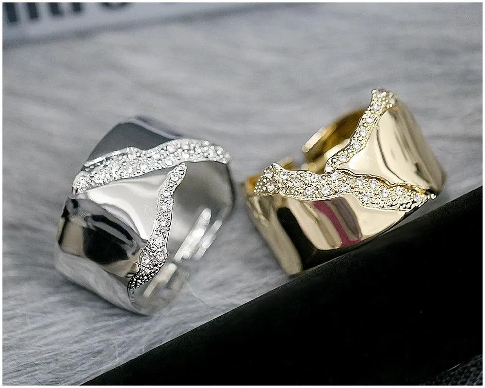 New Luxury Design Fashion Minimalist Cuff Bracelets Bangles for Women - Irregular Shape Statement Bangle Jewellery