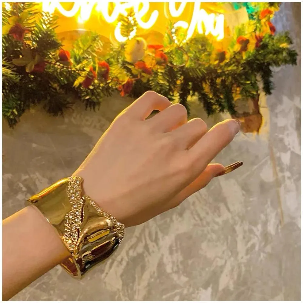 New Luxury Design Fashion Minimalist Cuff Bracelets Bangles for Women - Irregular Shape Statement Bangle Jewellery