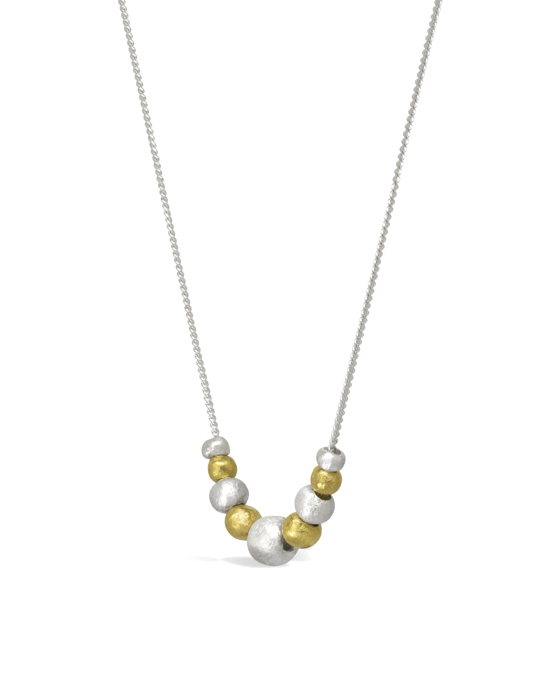 Nugget Chain Pendant - Gold and Silver