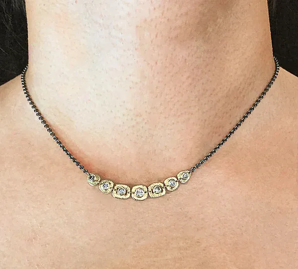 Open Pebble Organic Shapes Diamond Necklace