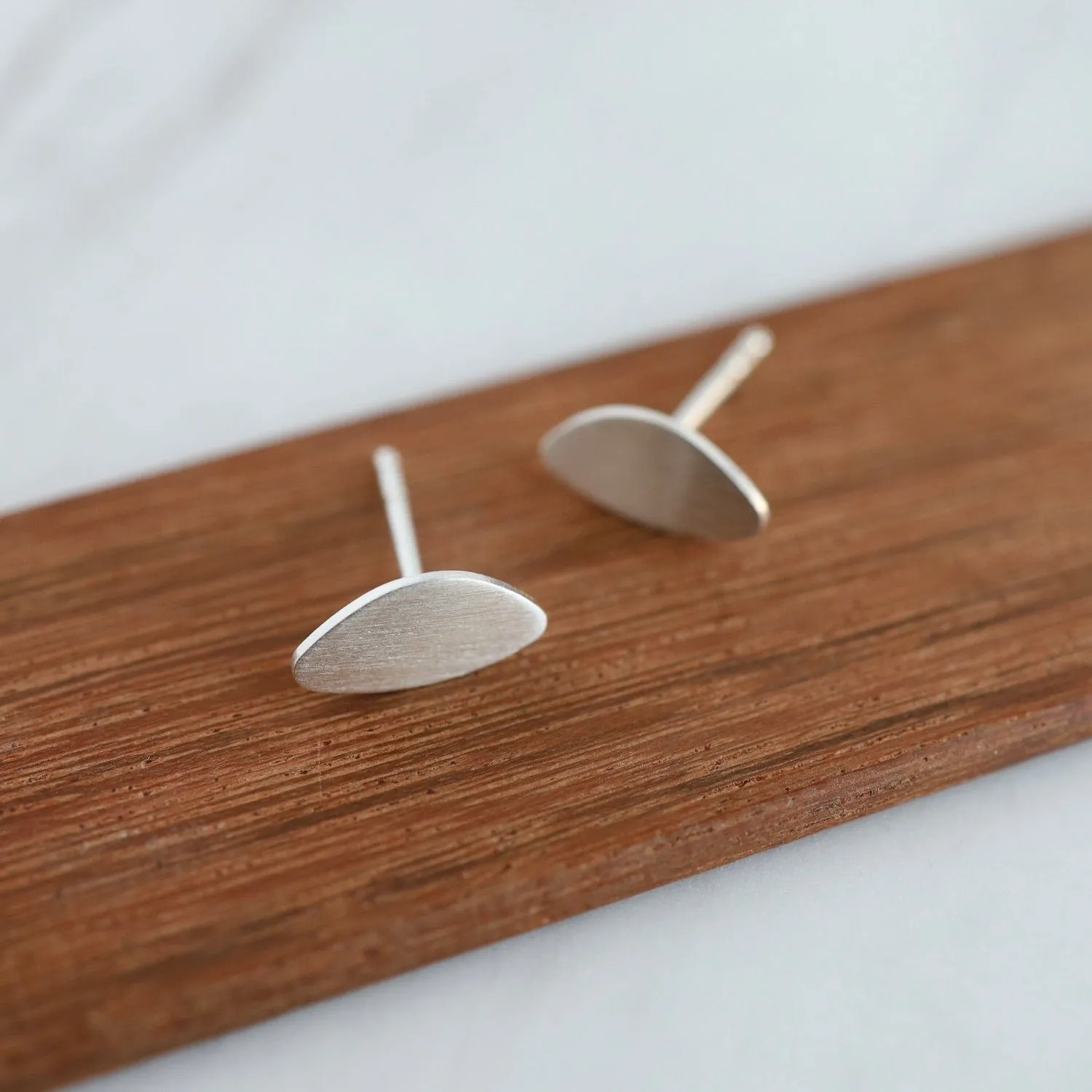Organic Oval Post Earrings
