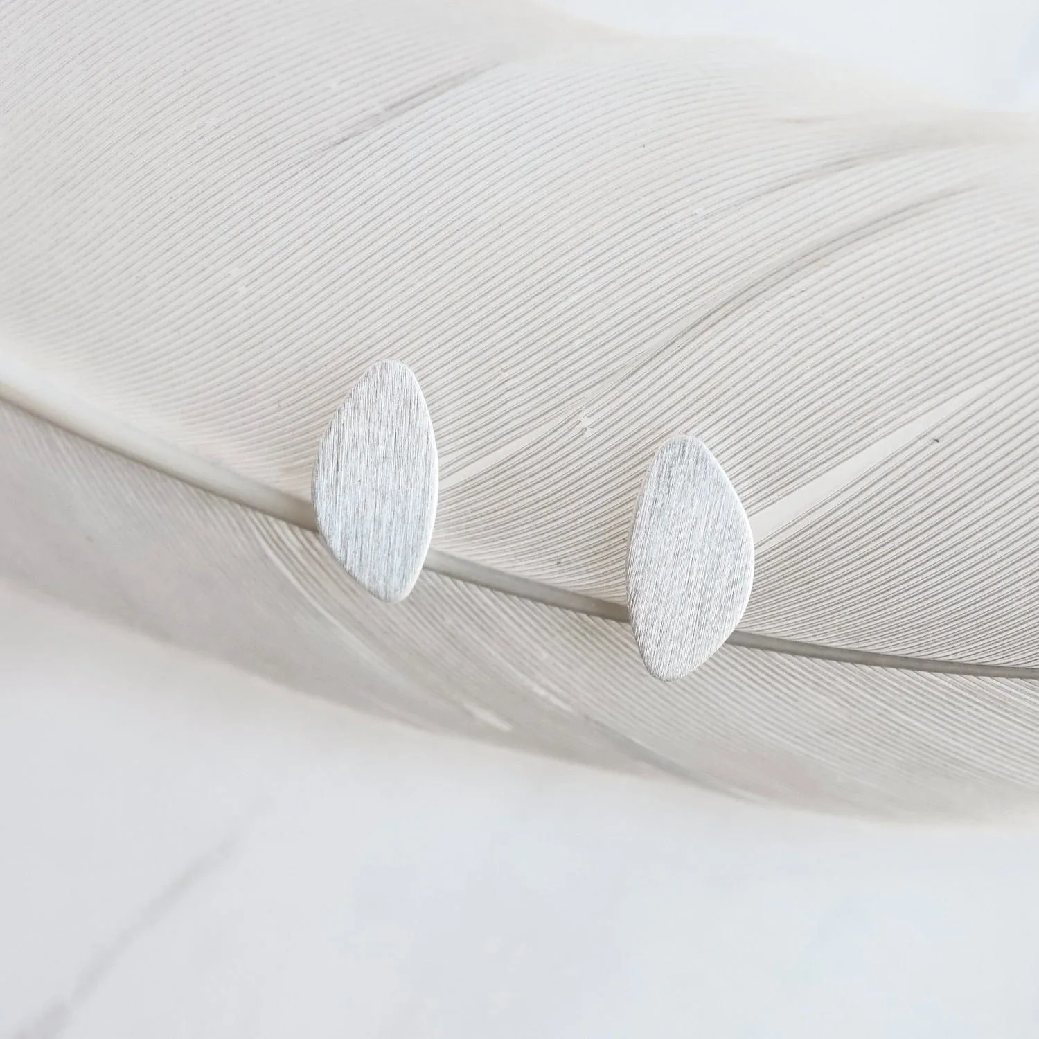 Organic Oval Post Earrings