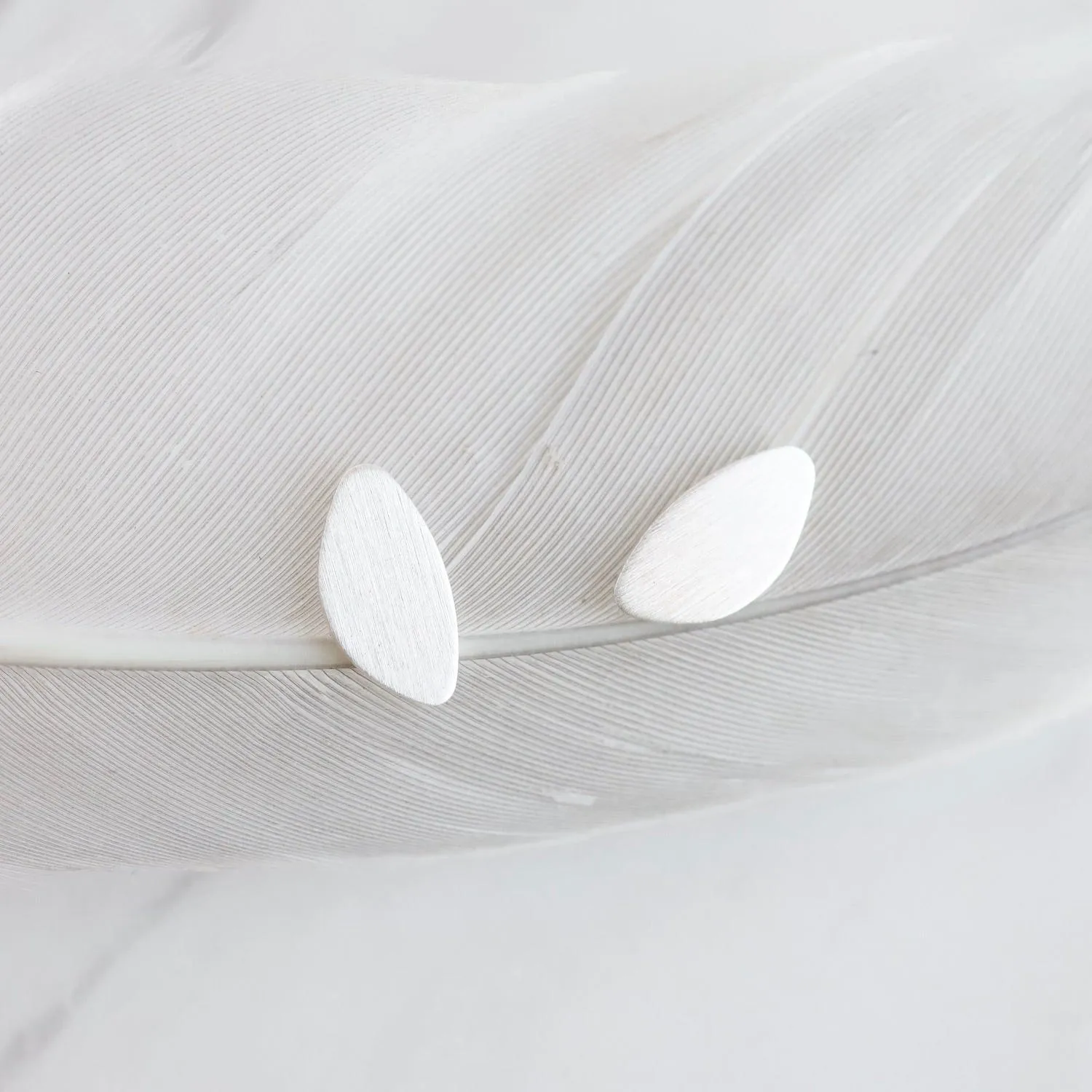 Organic Oval Post Earrings