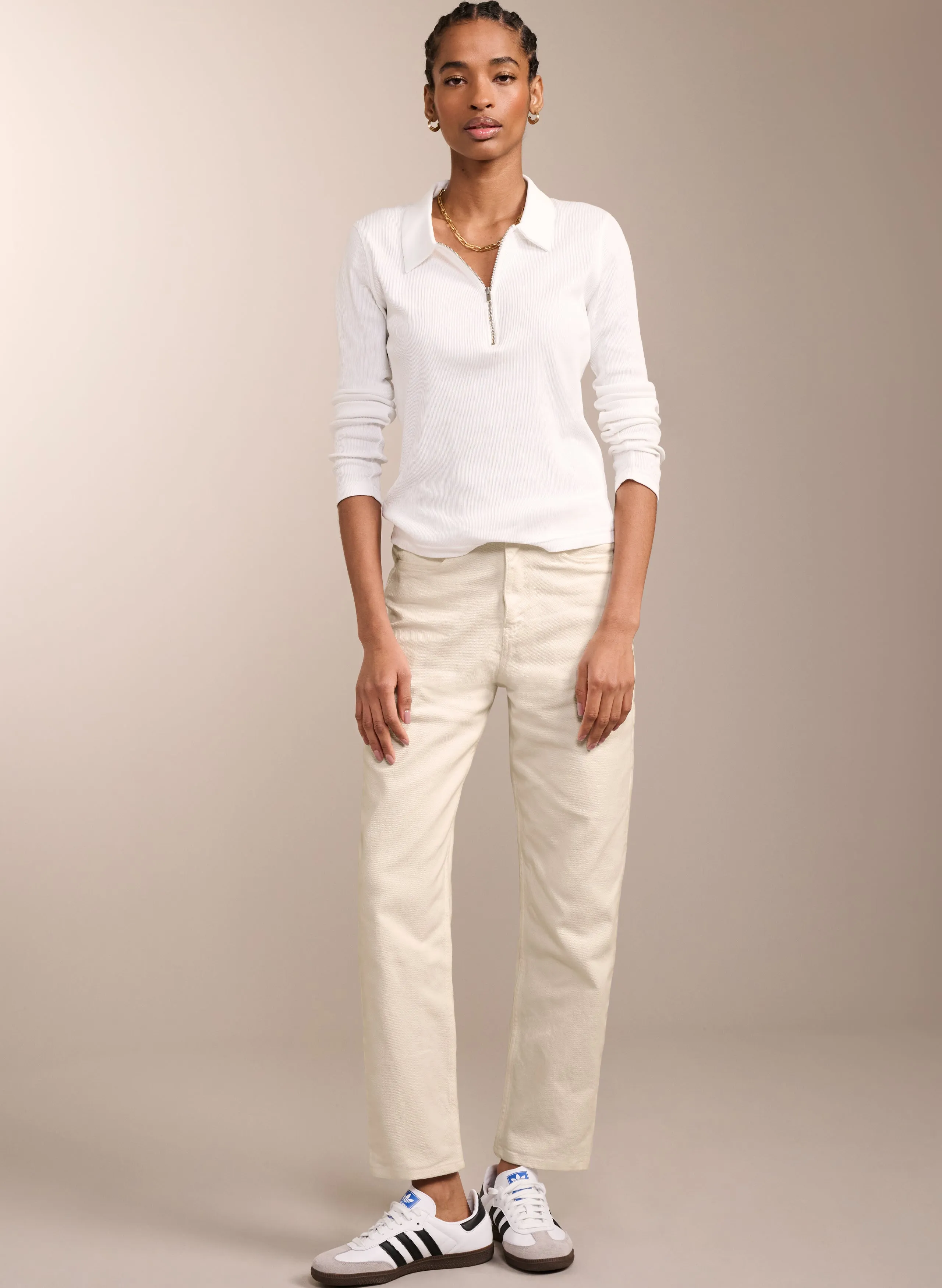 Organic Zip Collar Top