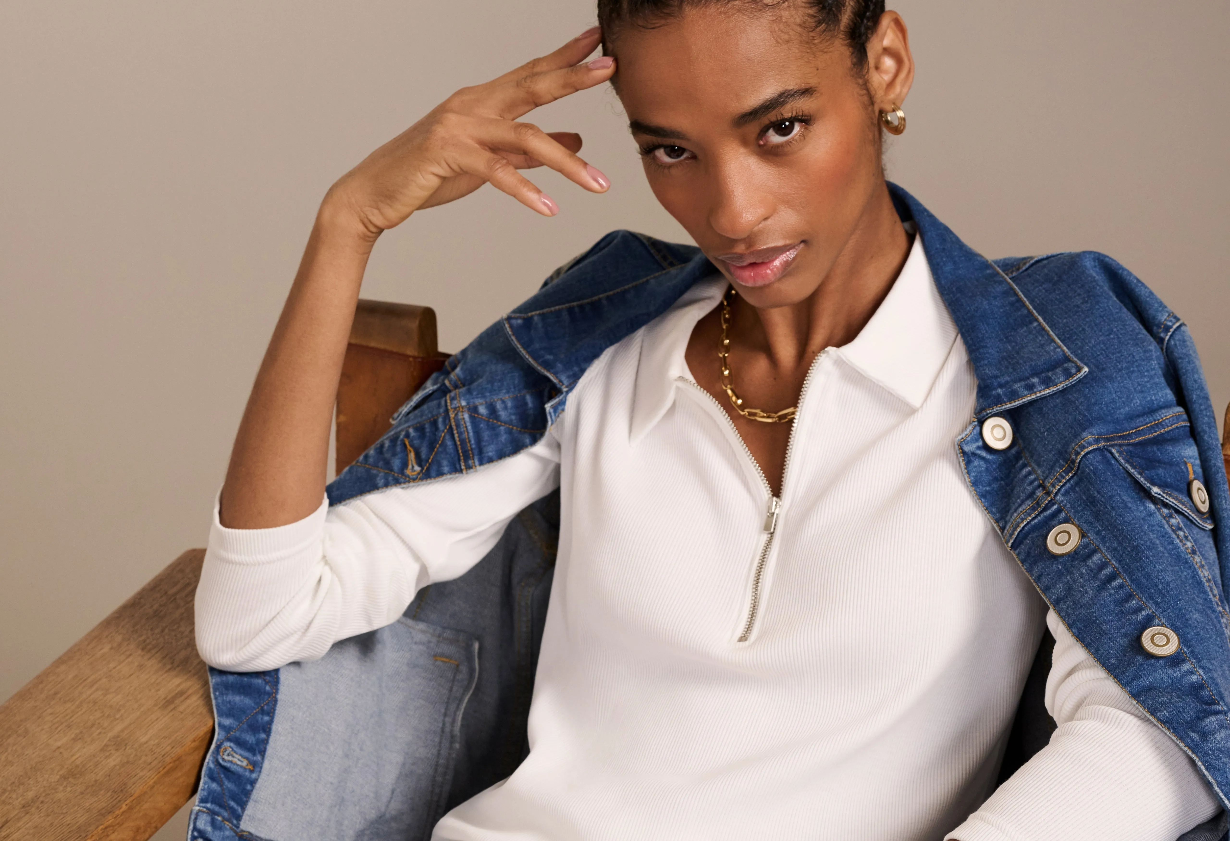 Organic Zip Collar Top