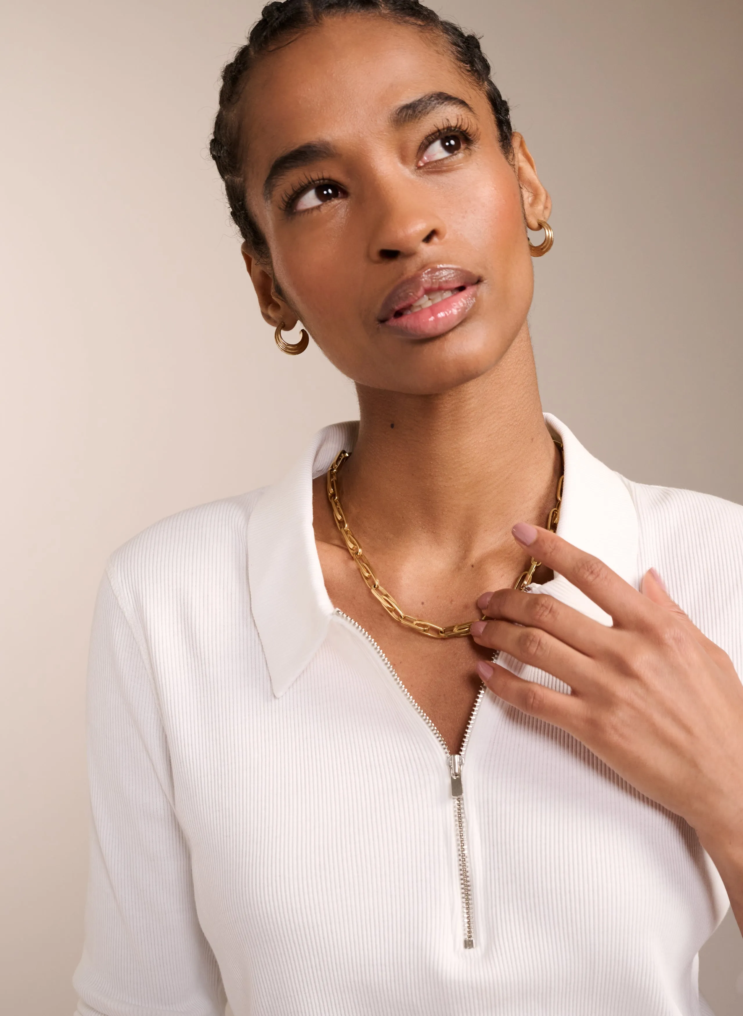 Organic Zip Collar Top