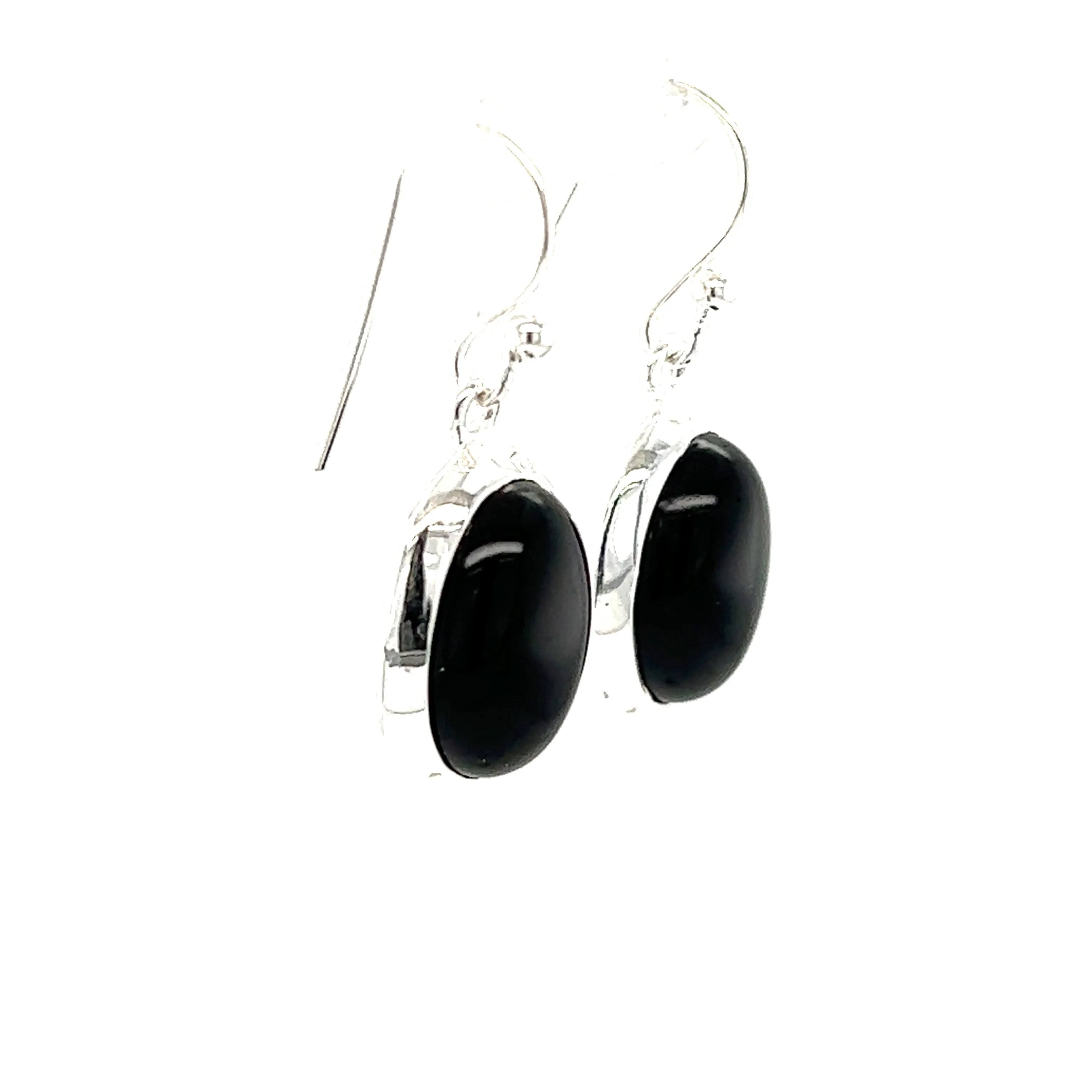 Oval Onyx Earrings