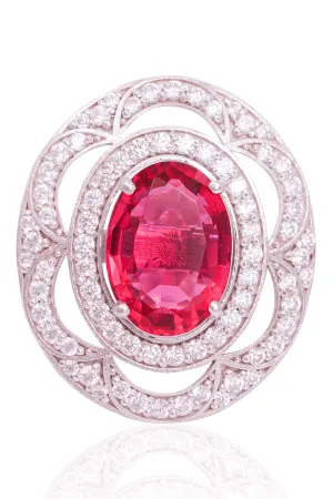 Oval Red Tourmaline Ring