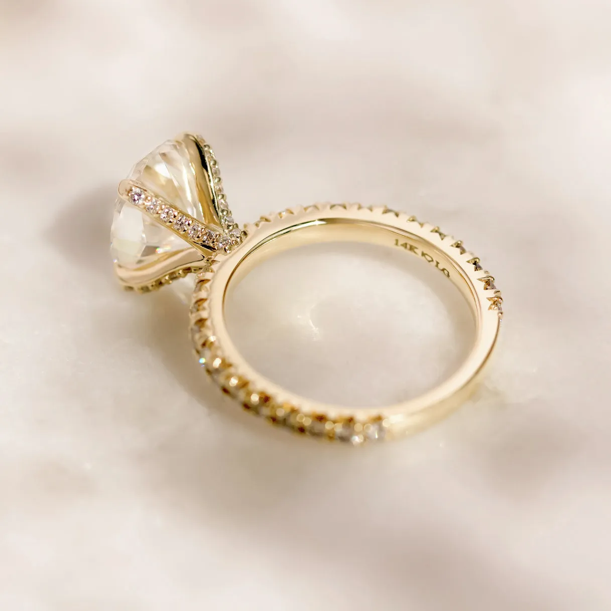Owen - Oval Moissanite & Diamond Pavé Ring