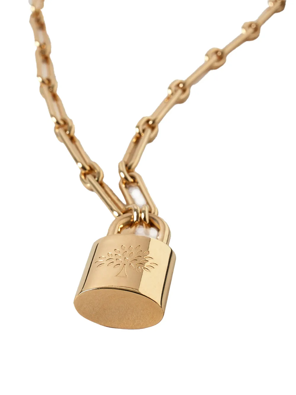 Padlock Necklace Gold Plated Brass (Gold)