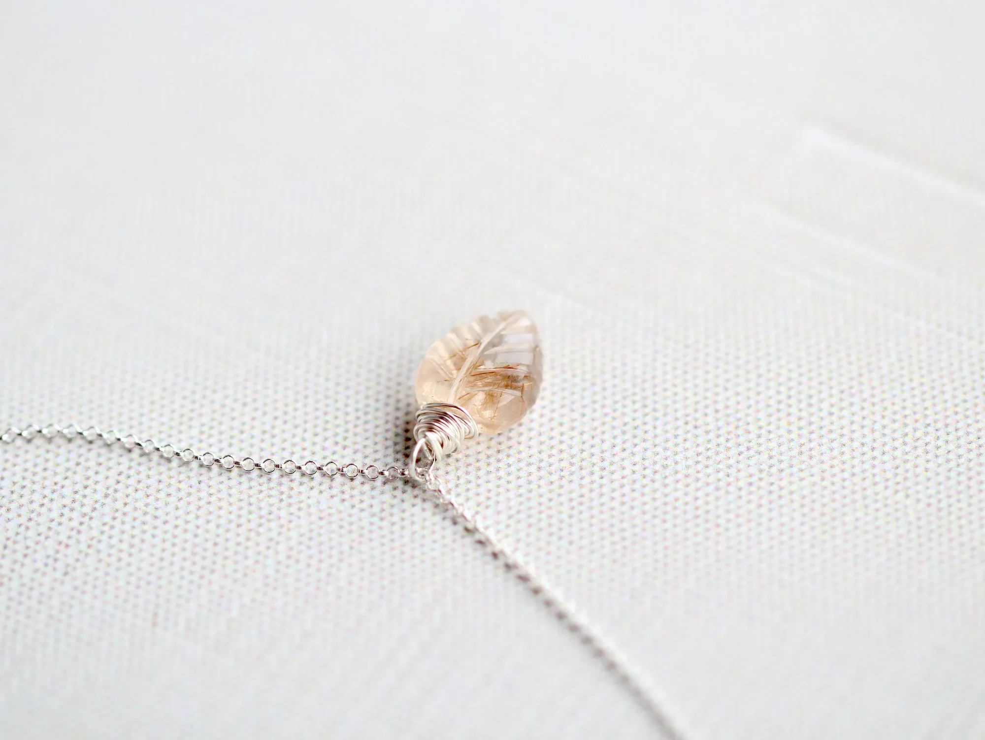 Palm Necklace - Rutilated Quartz